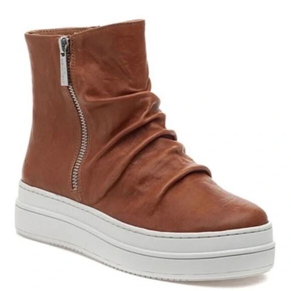 NWT J Slides Tina Hightop Platform Leather Ankle Boot Sneakers Womens Size 8 - Picture 1 of 6
